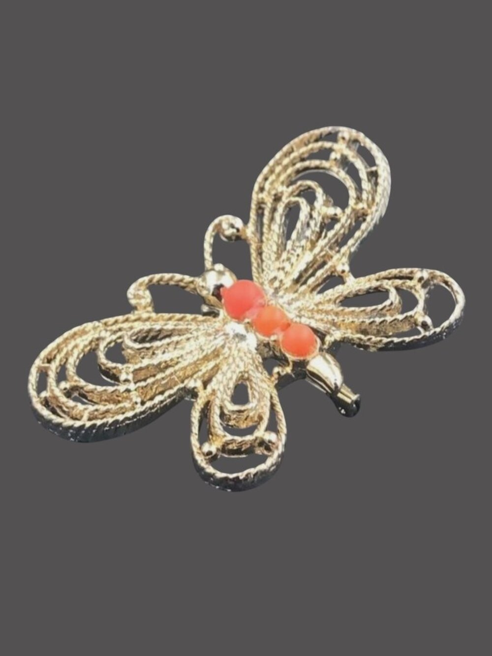 Vintage Gerry’s Gold-tone Butterfly Brooch 2-1/4" x 1-1/2" Statement Piece